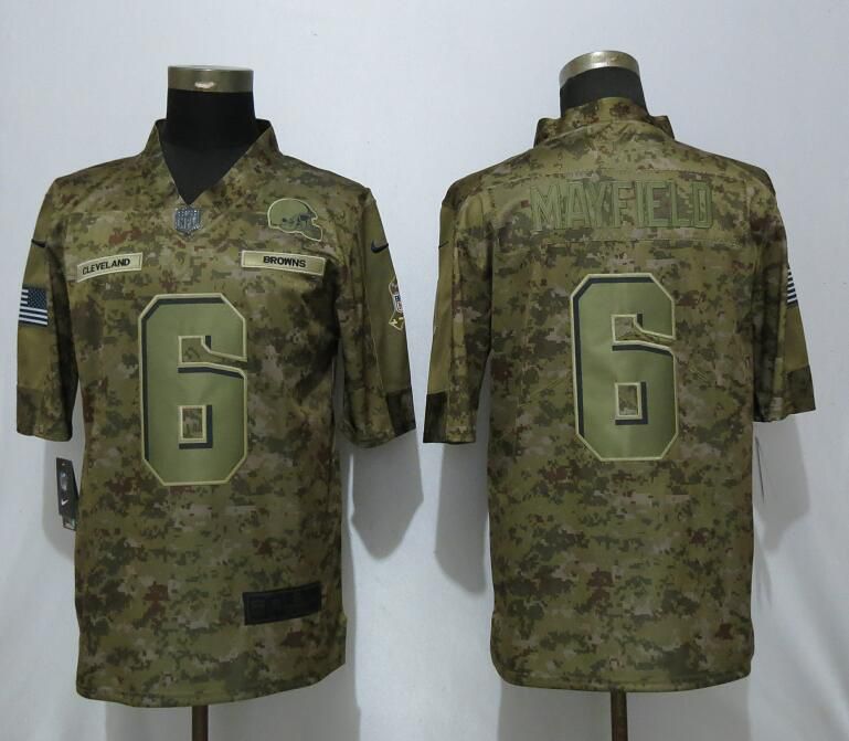 Men Cleveland Browns #6 Mayfield Nike Camo Salute to Service Limited NFL Jerseys->los angeles rams->NFL Jersey
